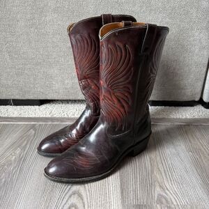 Vintage 70s Iron Age Thunderbird Motif Western Cowboy Boots 11.5 D USA Made RARE